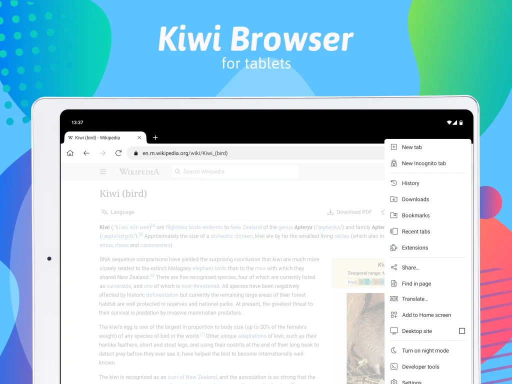 Kiwi Browser Mod Apk (Premium Unlocked) Latest version